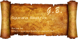 Gyurana Beatrix névjegykártya